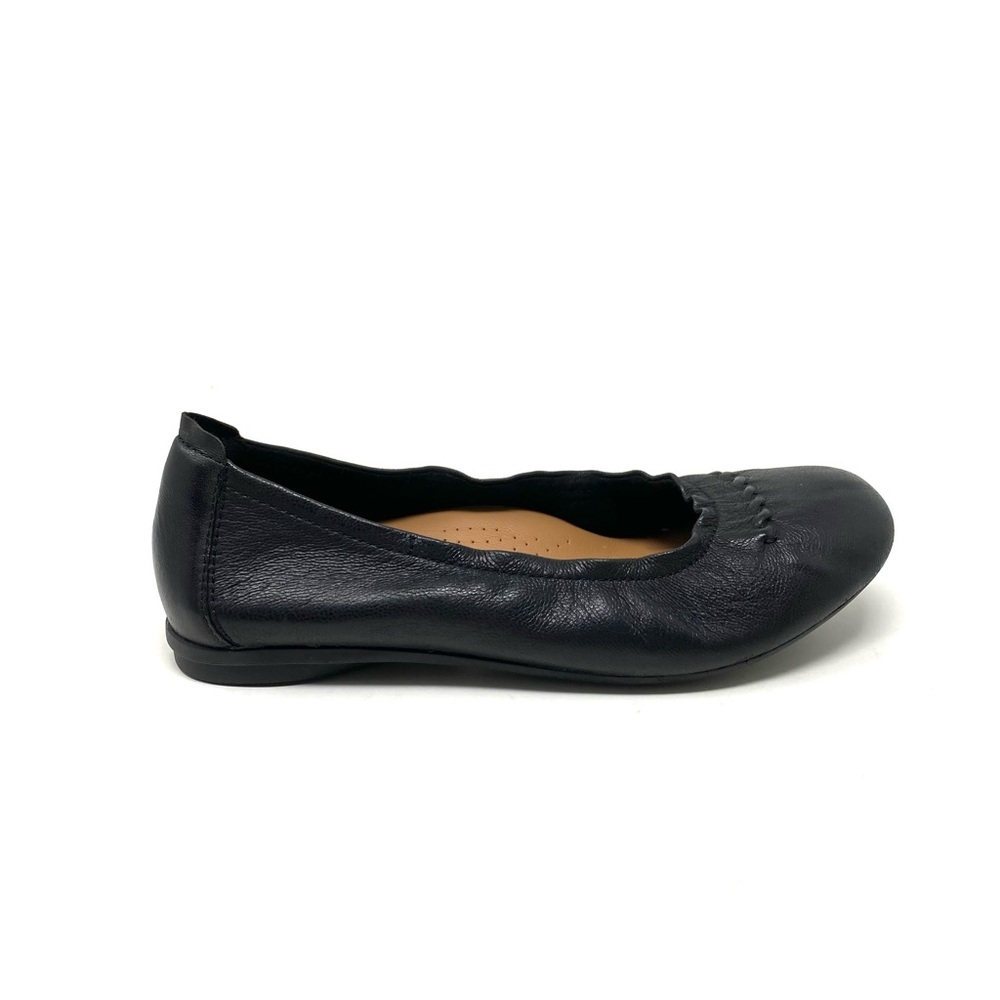 Clarks Rena Hop Black Leather Ballet Flats Women’s Size 6.5M Comfort Slip-On